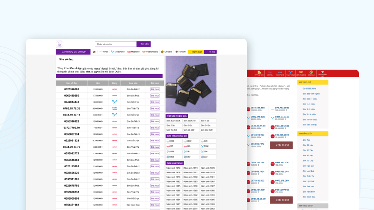 Gợi ý một số mẫu thiết kế web sim số đáng tin dùng nhất 3