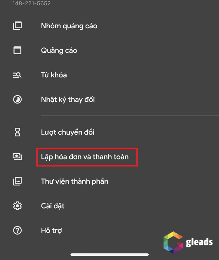 Lập hóa đơn và thanh toán tiền Google Ads