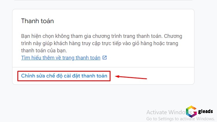 Cài đặt thanh toán google shopping