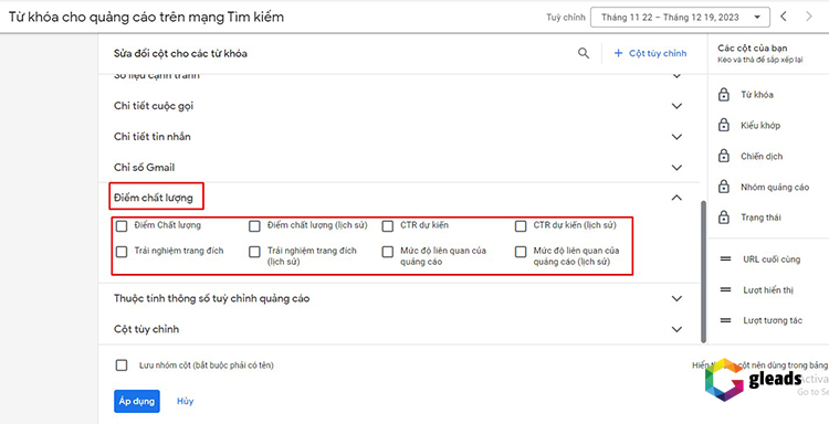 Chọn điểm chất lượng
