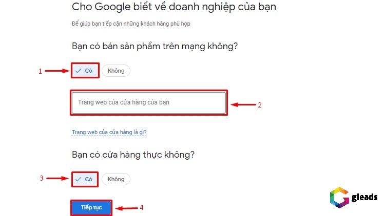 Đăng ký google Shopping