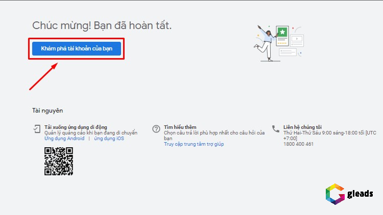 Hoàn tất đăng ký ads mcc