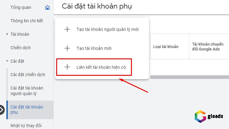 Liên kết Google Ads vào MCC Ads