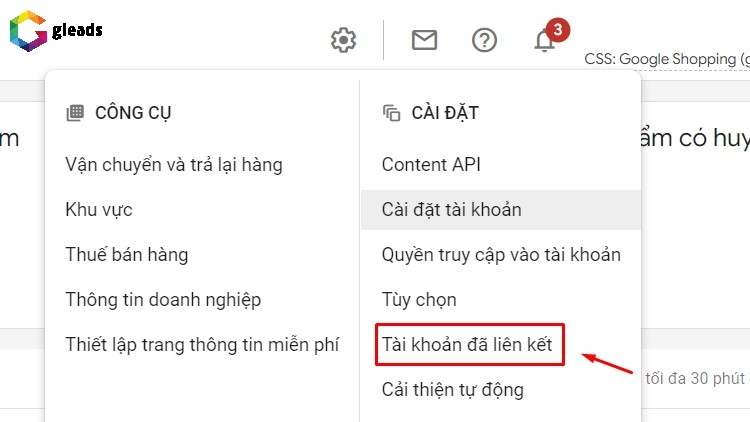Liên kết shopping với google ads