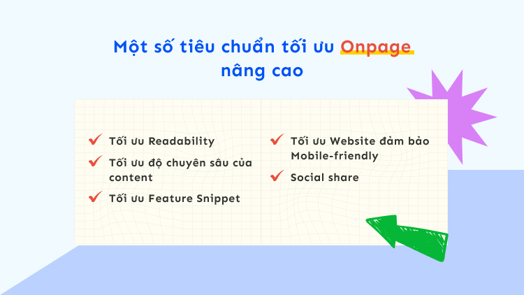 Một số tiêu chuẩn tối ưu Onpage nâng cao