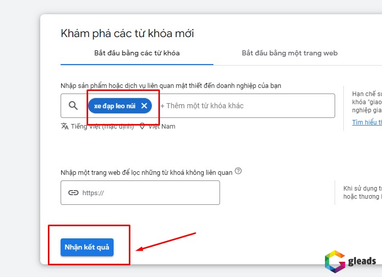 Nhập từ khóa và nhận báo cáo