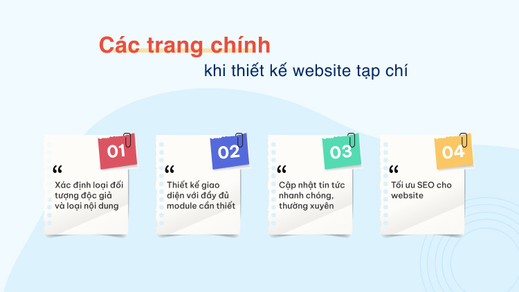 Những điều cần lưu ý khi thiết kế web tạp chí