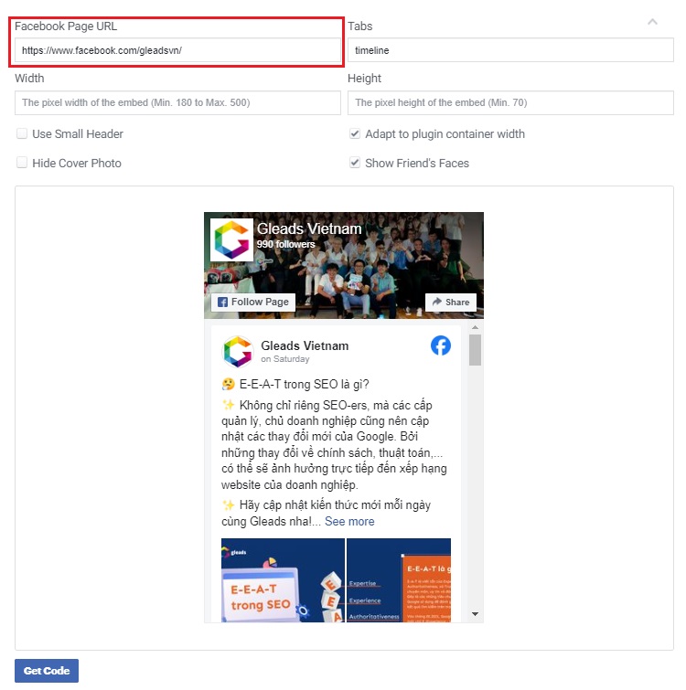 nhúng facebook vào web