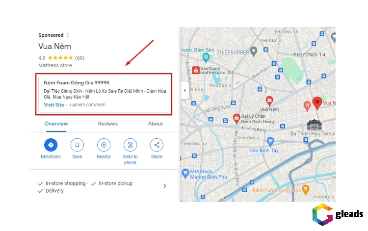 Quảng cáo Google Map khuyến mãi
