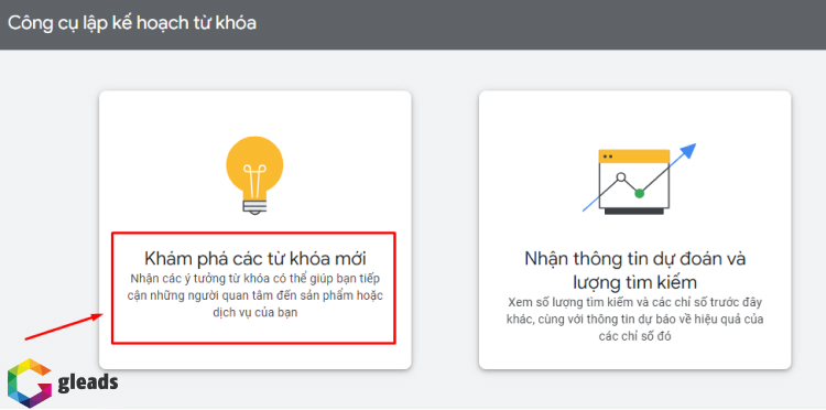 Sử dụng keywords planner tìm từ khóa phủ định