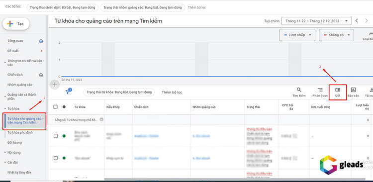 Thiết lập điểm chất lượng google ads