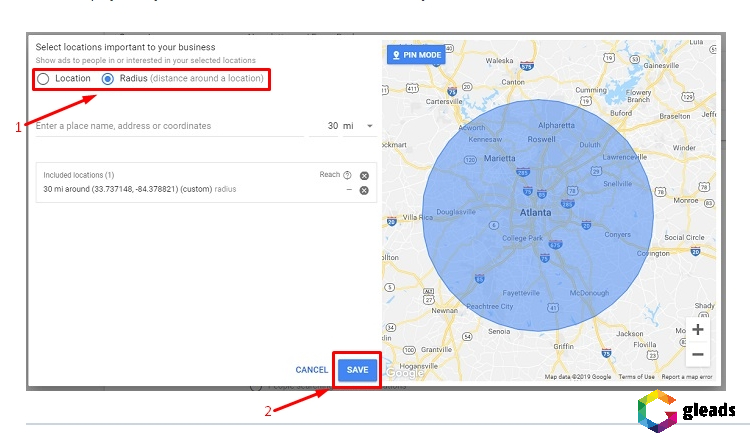 Thiết lập nhóm mục tiêu theo vị trí
