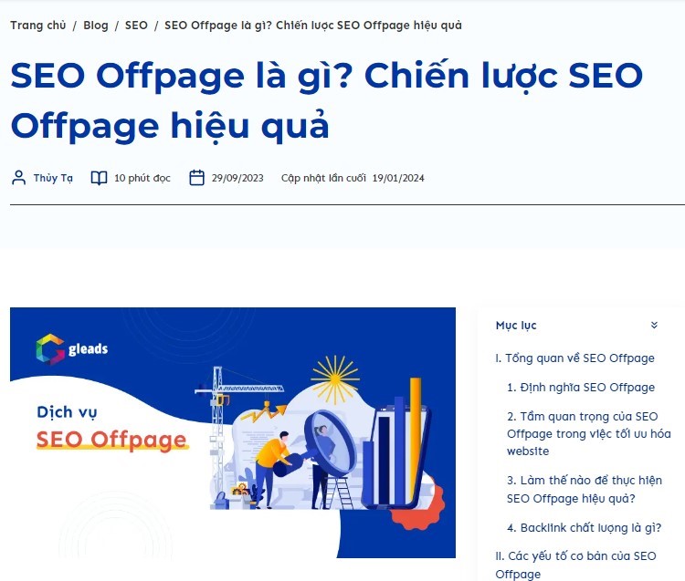 Ví dụ về pillar page định nghĩa