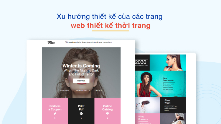 Xu hướng thiết kế của các trang web thiết kế thời trang
