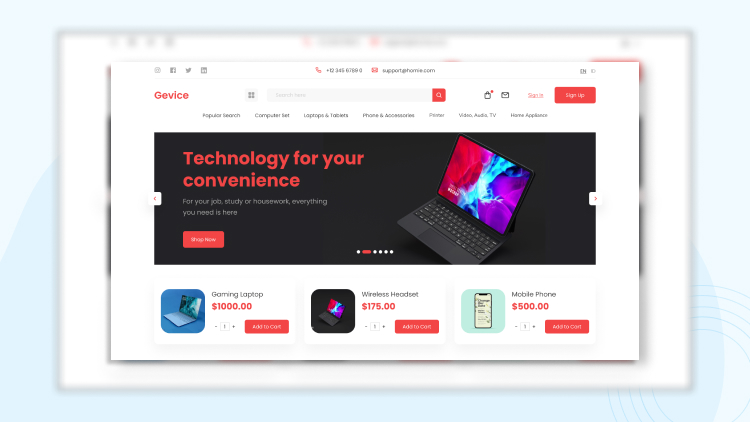 Các mẫu thiết kế website bán máy tính 2