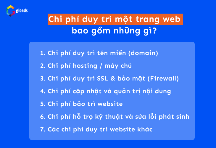 Chi phí duy trì một trang web gồm những gì?