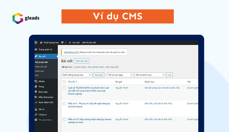 Ví dụ về content management system development