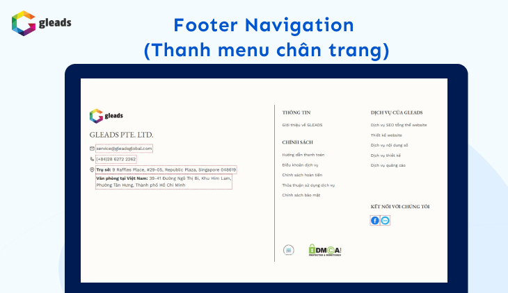 Footer navigation