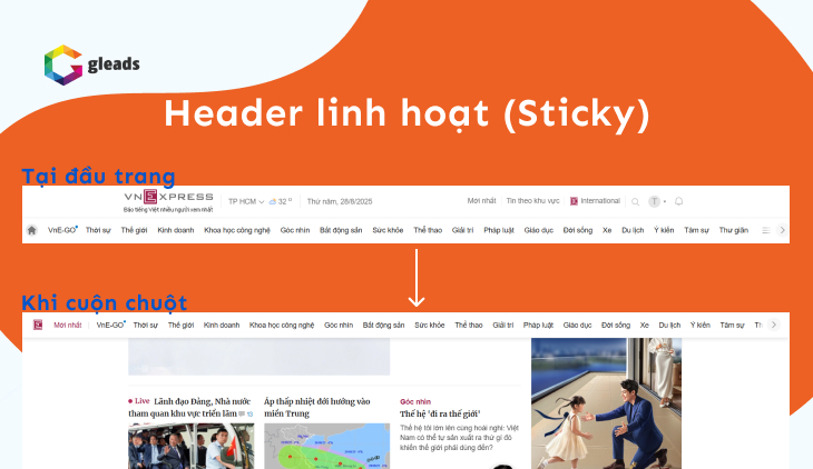Header linh hoạt