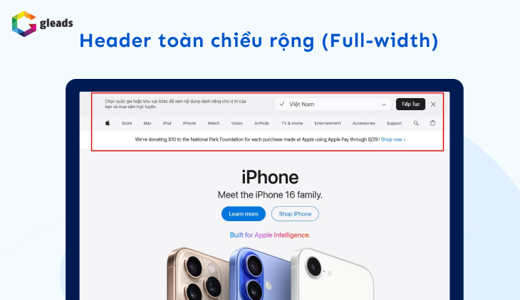 Header toàn chiều rộng