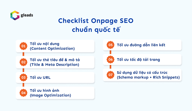 Checklist SEO On page optimization chuẩn quốc tế