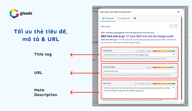 Tối ưu on page seo thẻ tiêu đề, mô tả và URL