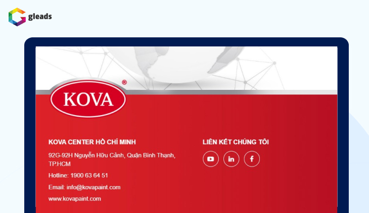 Thiết kế footer mang tính tương phản
