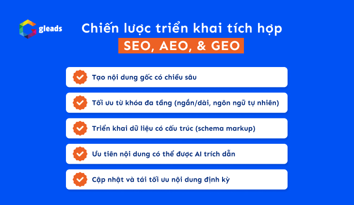 5 điểm cốt lõi trong chiến lược tích hợp SEO – AEO – GEO
