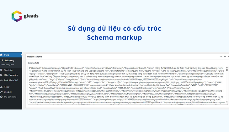 Sử dụng dữ liệu có cấu trúc (Schema markup)